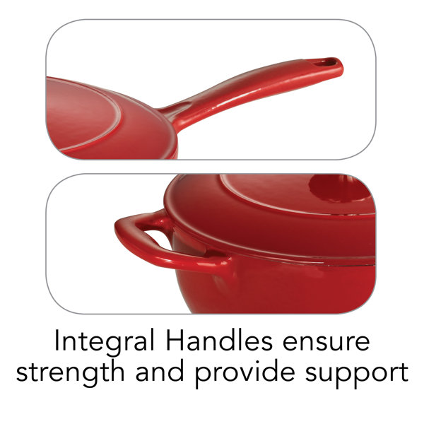 Tramontina Gourmet Enameled Cast Iron Covered Saucier & Reviews Wayfair